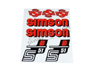 Stickers set S51 B, RED - Simson S51