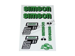 Stickers set S51 ENDURO (IFA), GREEN - Simson S51