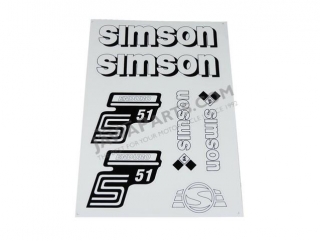 Stickers set S51 ENDURO (IFA), WHITE - Simson S51