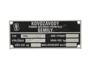 Type label, ETCHED - PAV