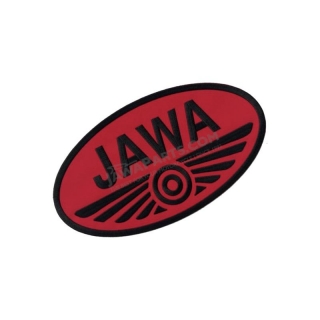 Iron-on logo (7x3,8cm) RED-BLACK - JAWA