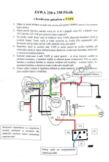 Wireharness (VAPE) - JAWA 250/350 Pérák (with brake switch)
