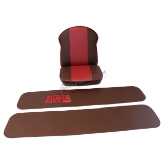 Seat + backrest, complete (BROWN RED) - Velorex 560,562