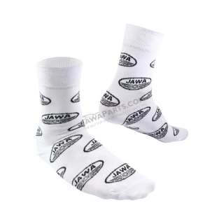 Socks for best motorbike rider (36-41), WHITE - Black logo of JAWA