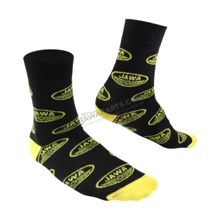 Socks for best motorbike rider (42-46), BLACK - Yellow logo of JAWA 