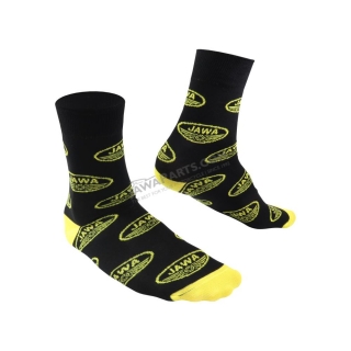 Socks for best motorbike rider (36-41), BLACK - Yellow logo of JAWA