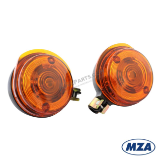 Set of winkers, FRONT, ORANGE (MZA) - Simson, MZ
