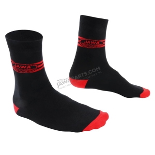Socks for best motorbike rider (42-46), BLACK - Red logo of JAWA with stripes