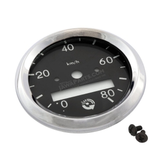 Repair kit of speedometer 80km/h, BLACK DIAL - JAWA 50 20-23