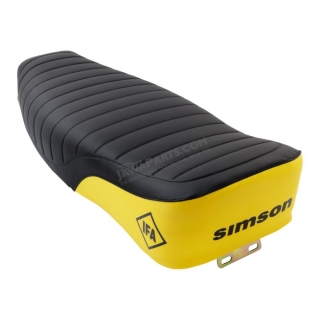 Seat BLACK-YELLOW, complete (MZA) - S50, S51, S70 Enduro