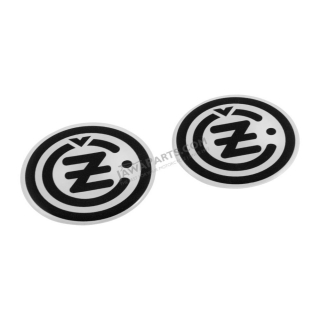 Sticker "3D effect", BLACK-WHITE (2 pcs) - ČZ logo