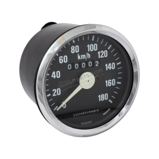 Speedometer 180km/h, white hand (SK) - JAWA 350 634-640, ČZ 487-488