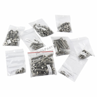 Complete set of screws, POLISHED STAINLESS - JAWA 90 Cross