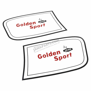 Stickers (L+R), RED - JAWA 50 23 Golden Sport