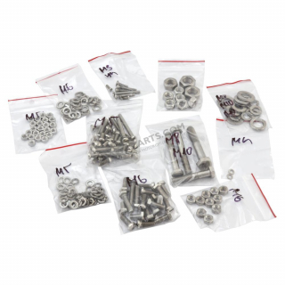 Complete set of screws, POLISHED STEEL - Babetta 207