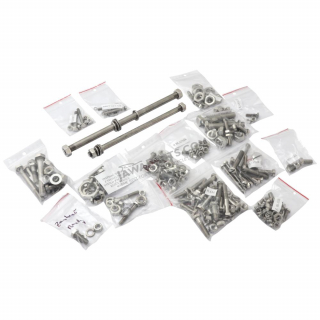 Complete set of screws, POLISHED STEEL - JAWA 350 634