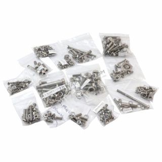Complete set of screws, POLISHED STEEL - JAWA 350 Bizon