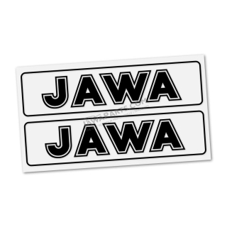 Sticker JAWA (inscription), BLACK "cut" (2pcs)