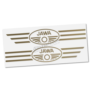 Sticker of fuel tank JAWA (Kývačka, Panelka), GOLD (2pcs) 