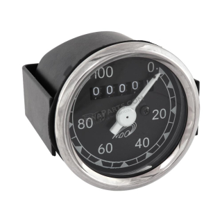 Speedometer (100km/h), "VDO" black base, No.2 - ČZ 125/150, ČZ 501