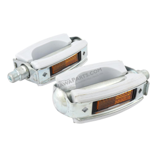 Pedals with reflector "RETRO", WHITE