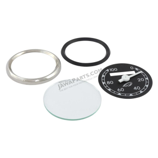 Speedometer repair kit (100km/h), "VDO" black base, No.2 - ČZ 125/150, ČZ 501