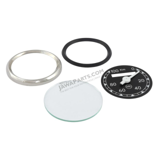 Speedometer repair kit (100km/h), "PAL" black base, No.6 - ČZ 125/150, ČZ 501