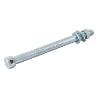 Wheel axle with nut (FRONT), ZINC (wrench 17 mm) - JAWA 50 05,20-23