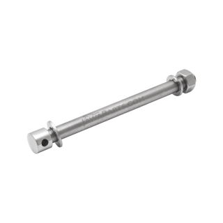 Wheel axle with nut (FRONT), POLISHED STAINLESS - JAWA 50 05,20-23