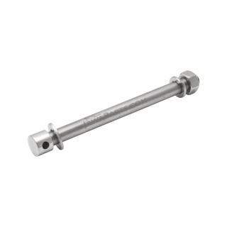 Wheel axle with nut (FRONT), POLISHED STAINLESS - JAWA 50 555