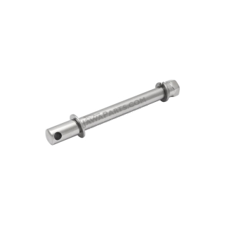 Wheel axle with nut (FRONT), POLISHED STAINLESS - JAWA-ČZ 355-356, ČZ 450-475