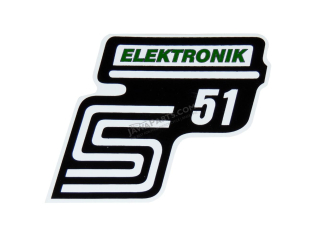 Sticker of cover ELEKTRONIK, GREEN  - Simson S51