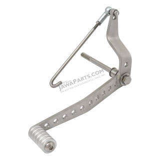 Gear lever, STAINLESS STEEL (cross), TUNING (CZ) - JAWA 50 550-555