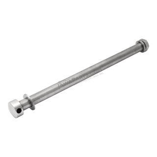Wheel axle with nut (REAR), POLISHED STAINLESS - ČZ 125/150 C